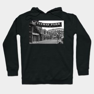 Lansdowne Street Boston MA Black and White Hoodie